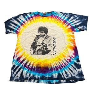Vintage Bob Dylan Never Ending Tour 2009 Shirt‎ L Tie Dye Rap Tee Double Sided